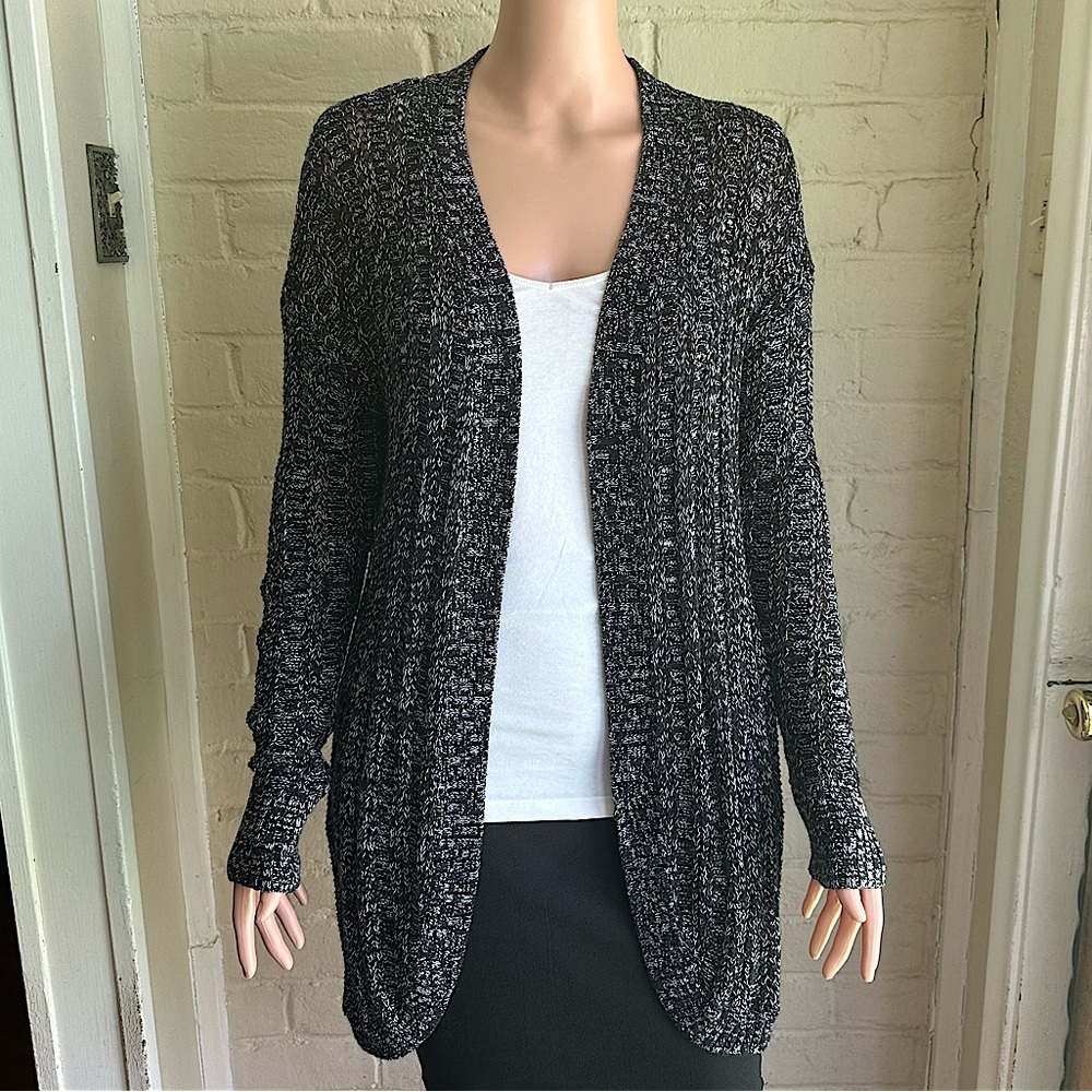 American Eagle Outfitters size medium black and white long boho knit cardigan